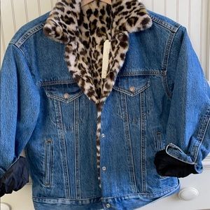 Anthropologie Levis Leopard Lined Denim 
